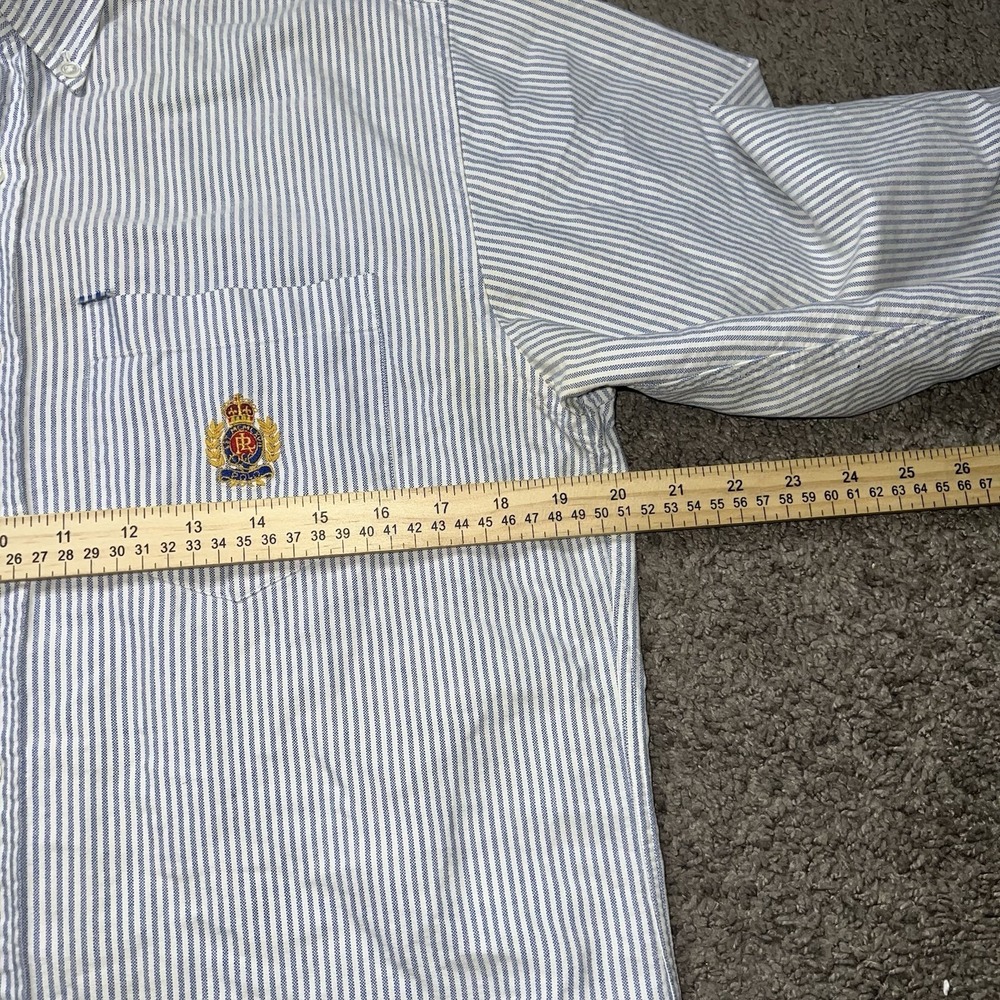 VINTAGE Ralph Lauren 381 Bleecker Oxford Shirt‎ Size 8 Striped Custom Fit Crest - Picture 6 of 7